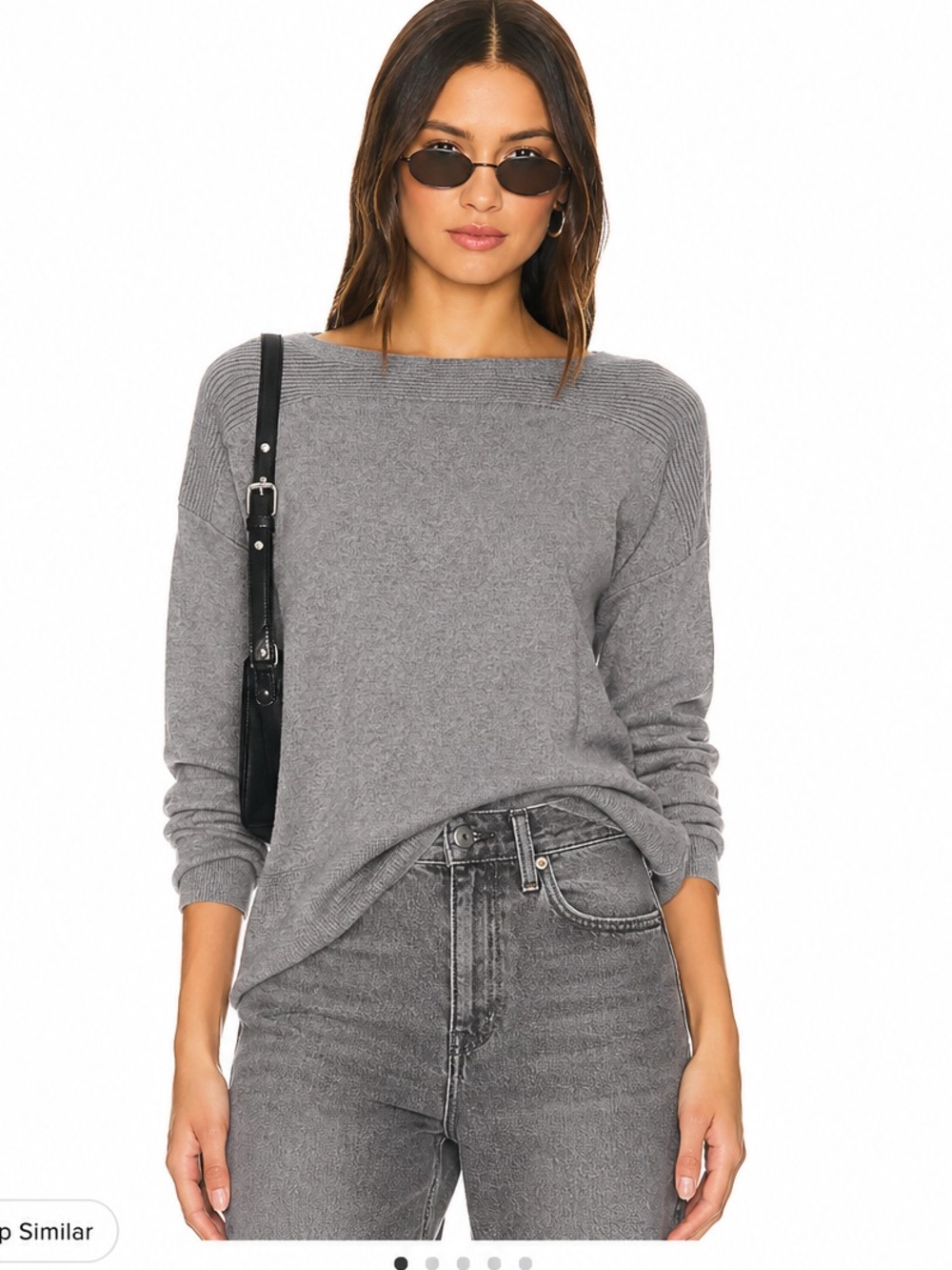 Line Grey Cashmere Sweater Minimalist Lightweight Knit Relaxed Luxury